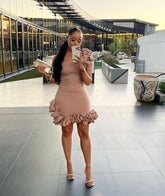 Satin Sleeveless Bodycon Short Homecoming Party Dress with Zipper